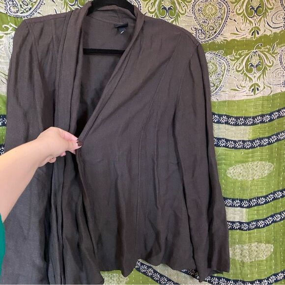 Eileen Fisher Chocolate Linen Blend Cardigan Size Medium - Picture 6 of 13